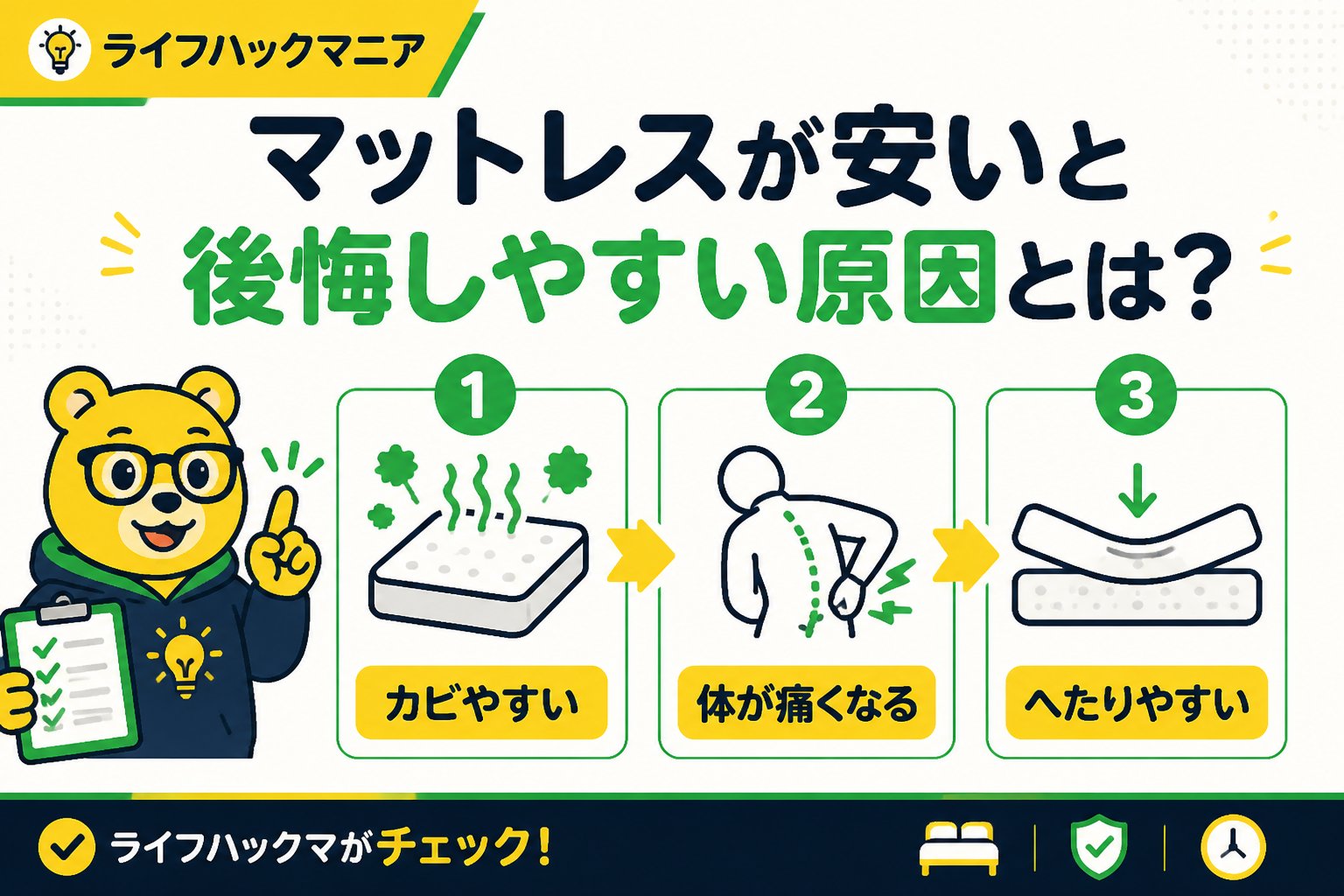 マットレス・睡眠 マットレスが安いと後悔しやすい原因とは?