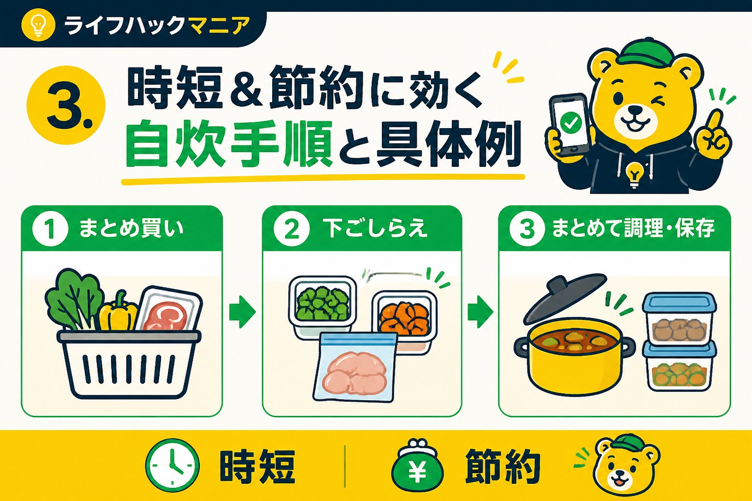 食費節約・自炊 3. 時短＆節約に効く自炊手順と具体例
