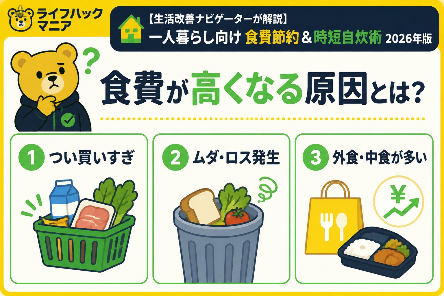 食費節約・自炊 食費が高くなる原因とは?