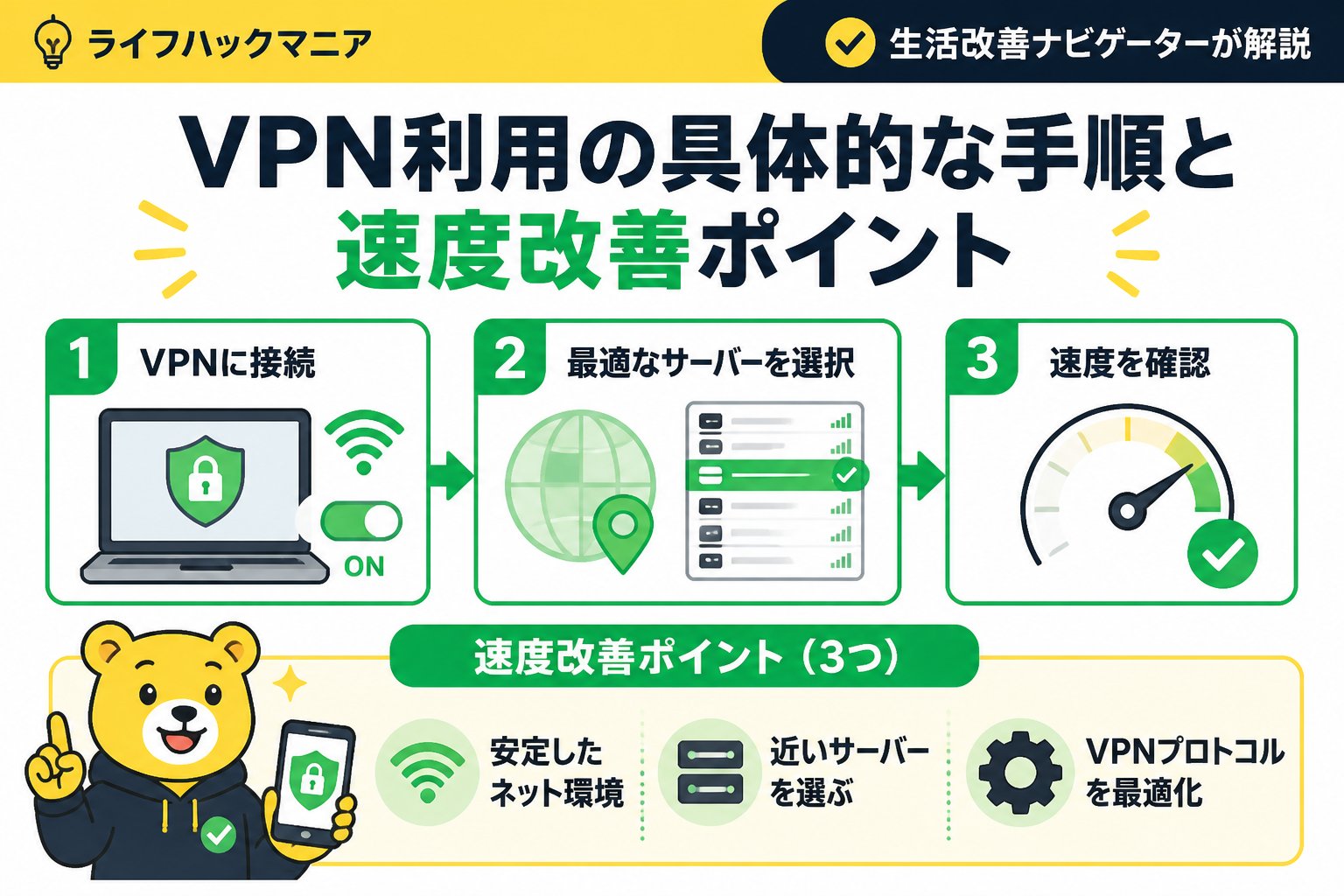 VPN・セキュリティ VPN利用の具体的な手順と速度改善ポイント