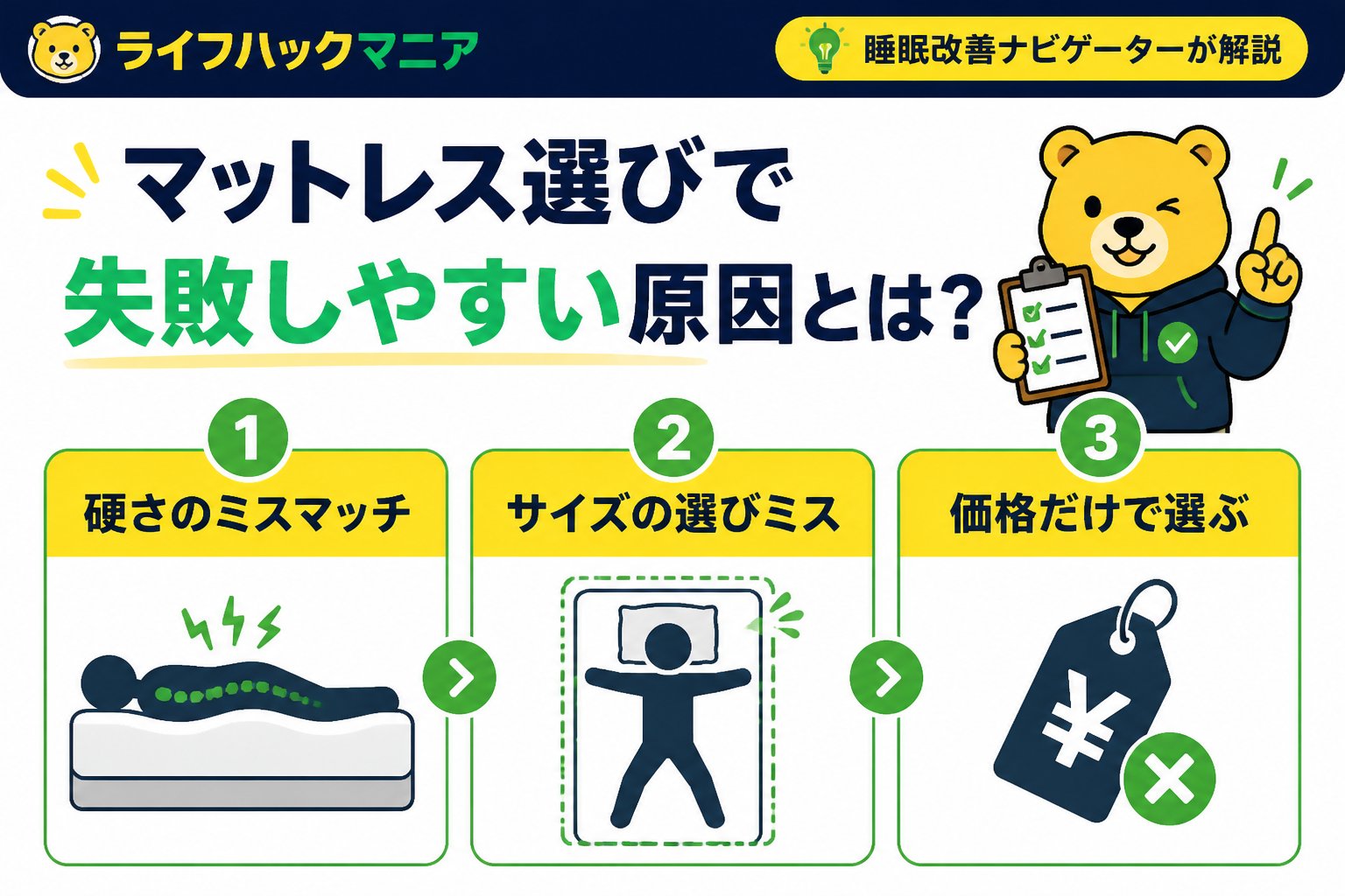 マットレス・睡眠 マットレス選びで失敗しやすい原因とは？