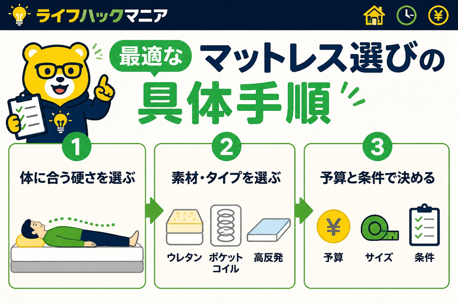マットレス・睡眠 最適なマットレス選びの具体手順