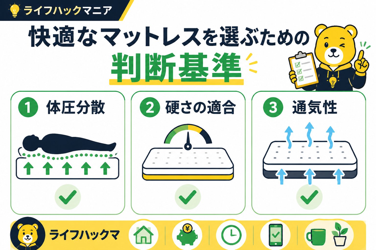 マットレス・睡眠 快適なマットレスを選ぶための判断基準