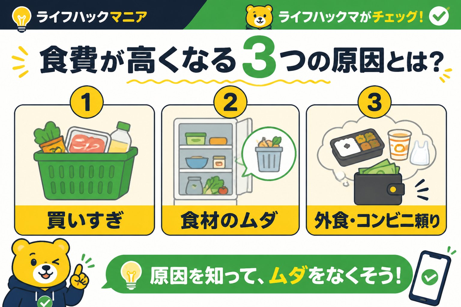 食費節約・自炊 食費が高くなる3つの原因とは？