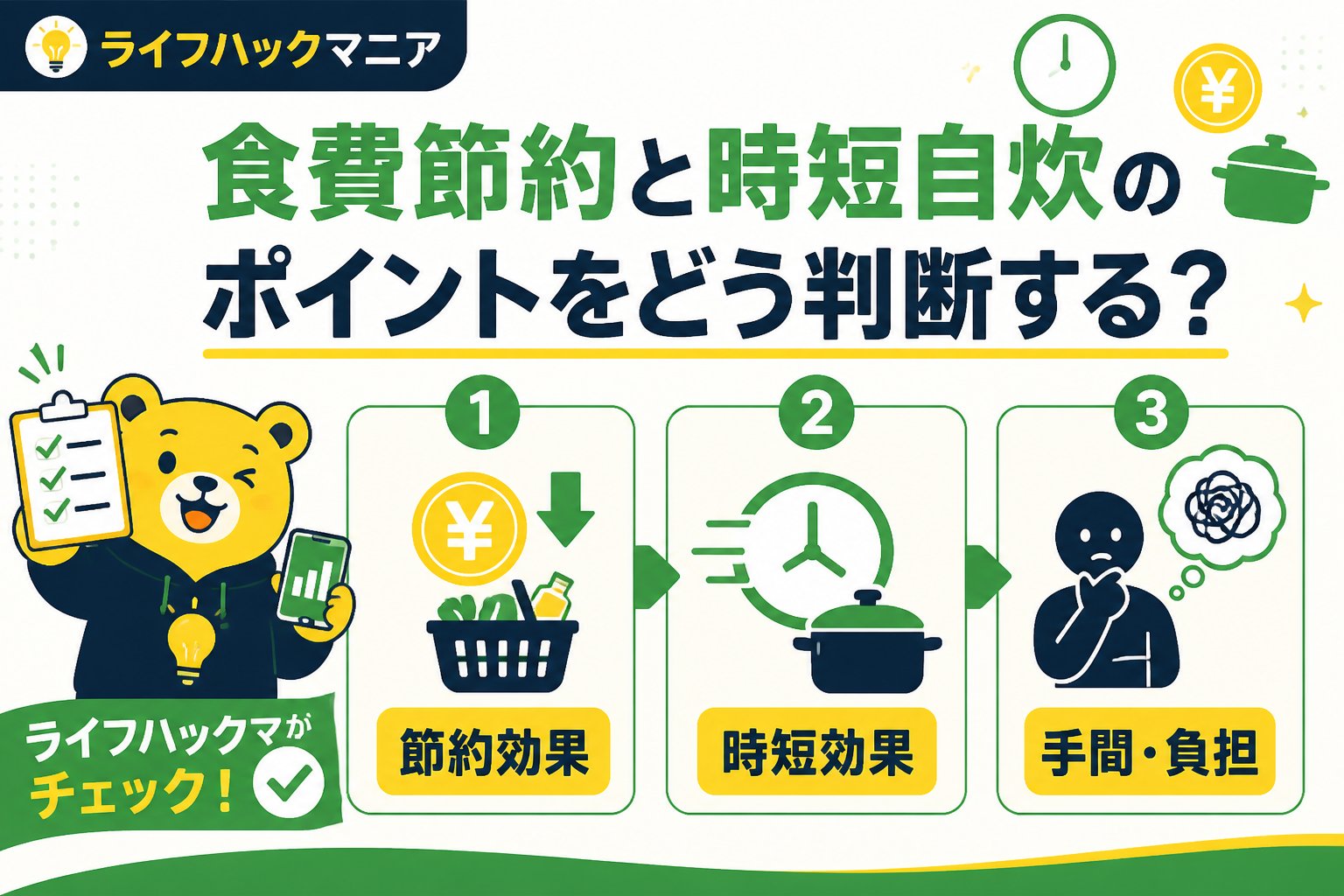 食費節約・自炊 食費節約と時短自炊のポイントをどう判断する？