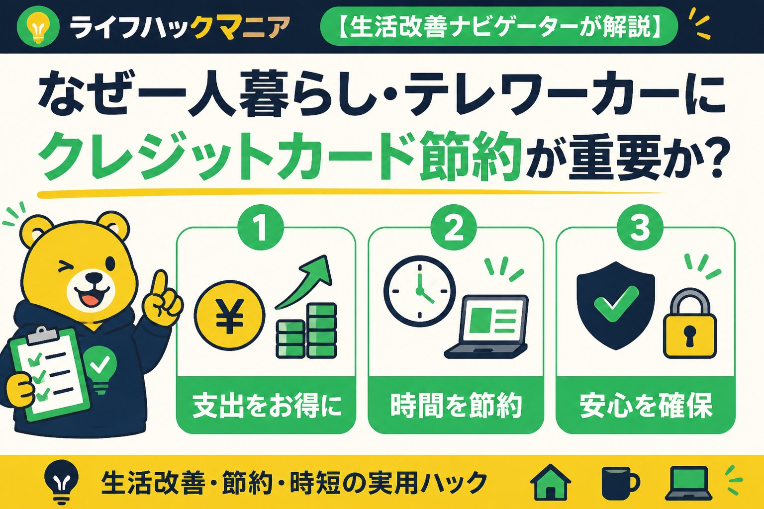 クレジットカード・節約 1. なぜ一人暮らし・テレワーカーにクレジットカード節約が重要か？