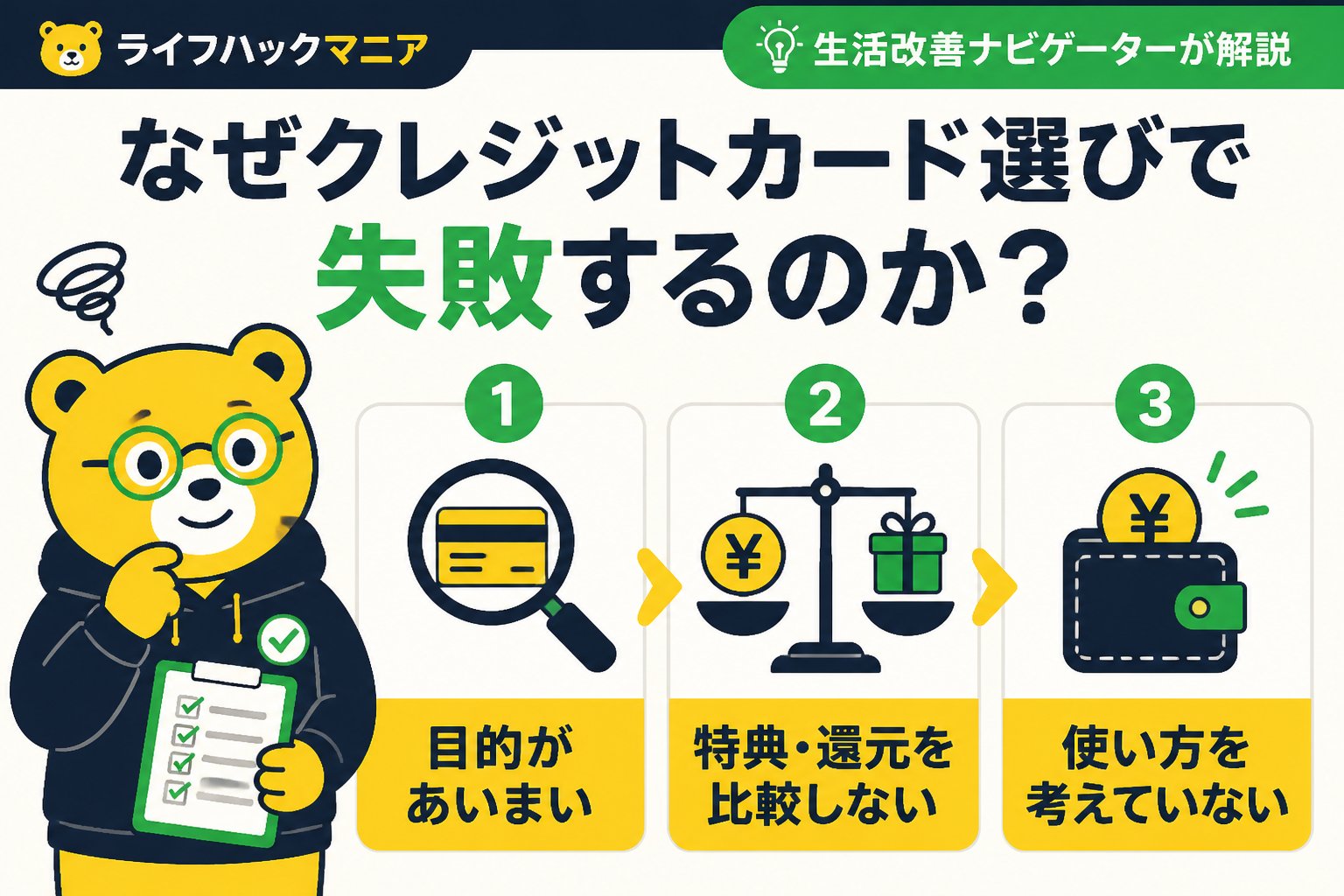 クレジットカード・節約 なぜクレジットカード選びで失敗するのか?