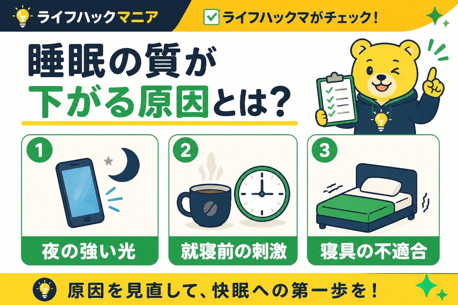 マットレス・睡眠 睡眠の質が下がる原因とは？