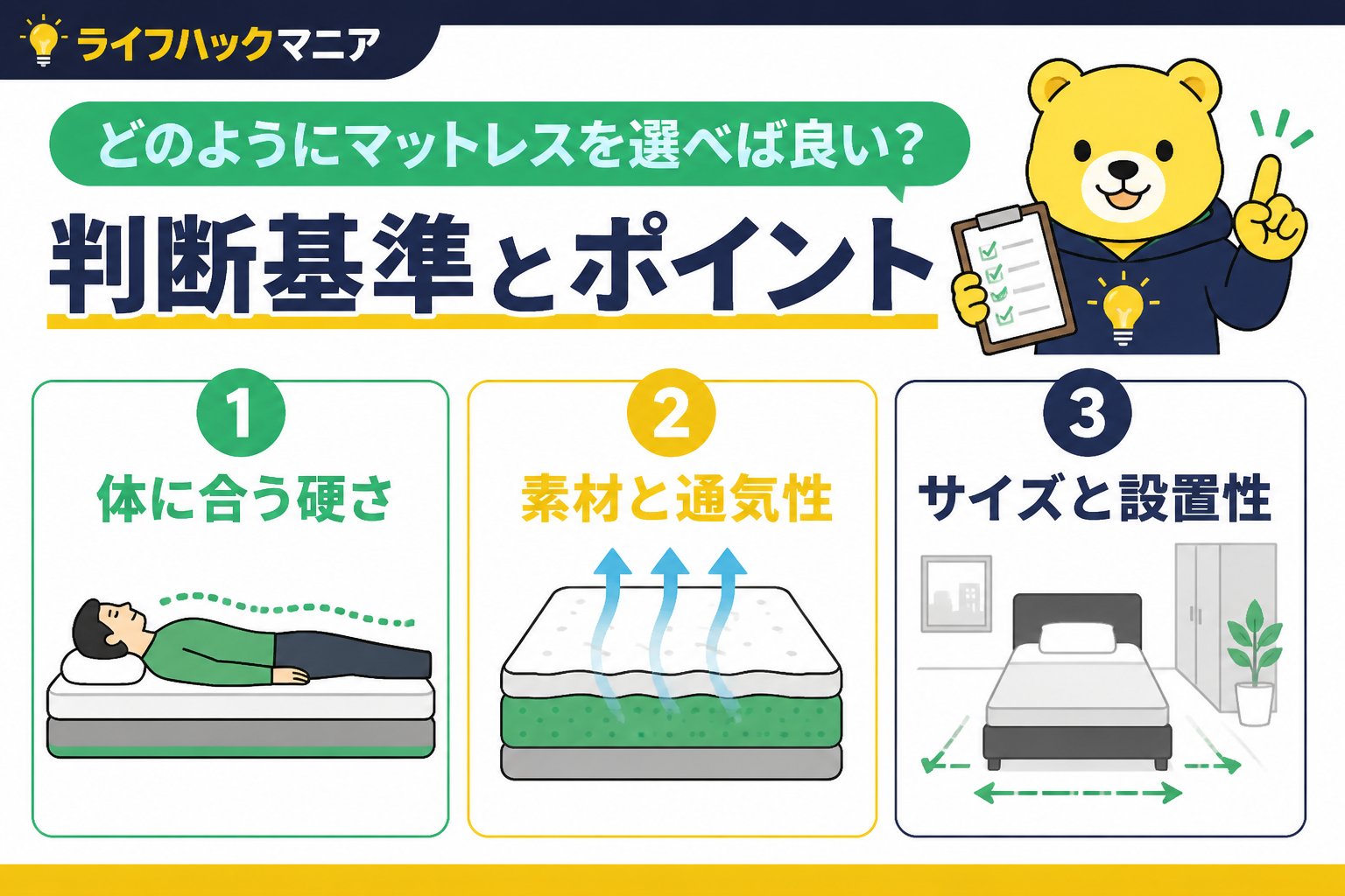 マットレス・睡眠 どのようにマットレスを選べば良い？判断基準とポイント