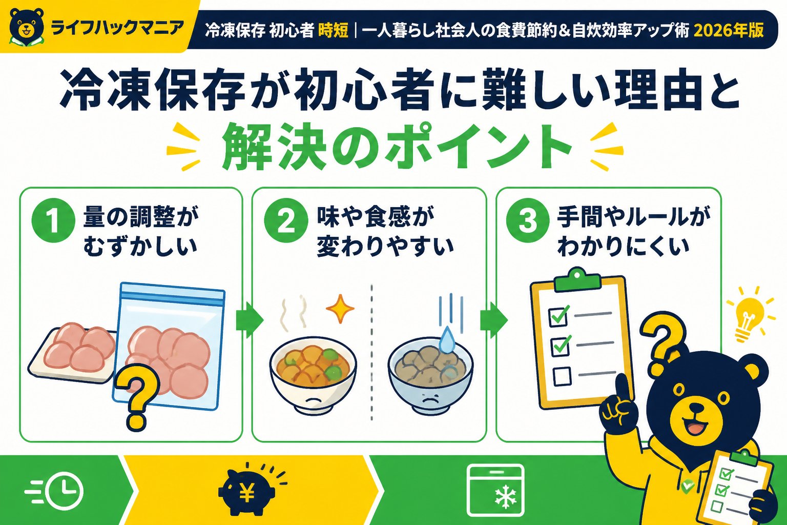 食費節約・自炊 冷凍保存が初心者に難しい理由と解決のポイント