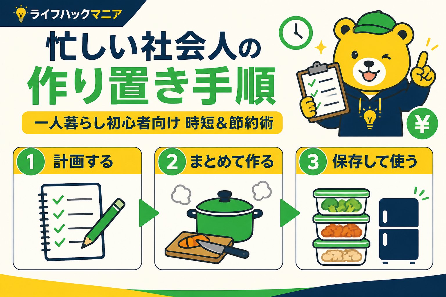 食費節約・自炊 忙しい社会人の作り置き手順｜一人暮らし初心者向け時短＆節約術