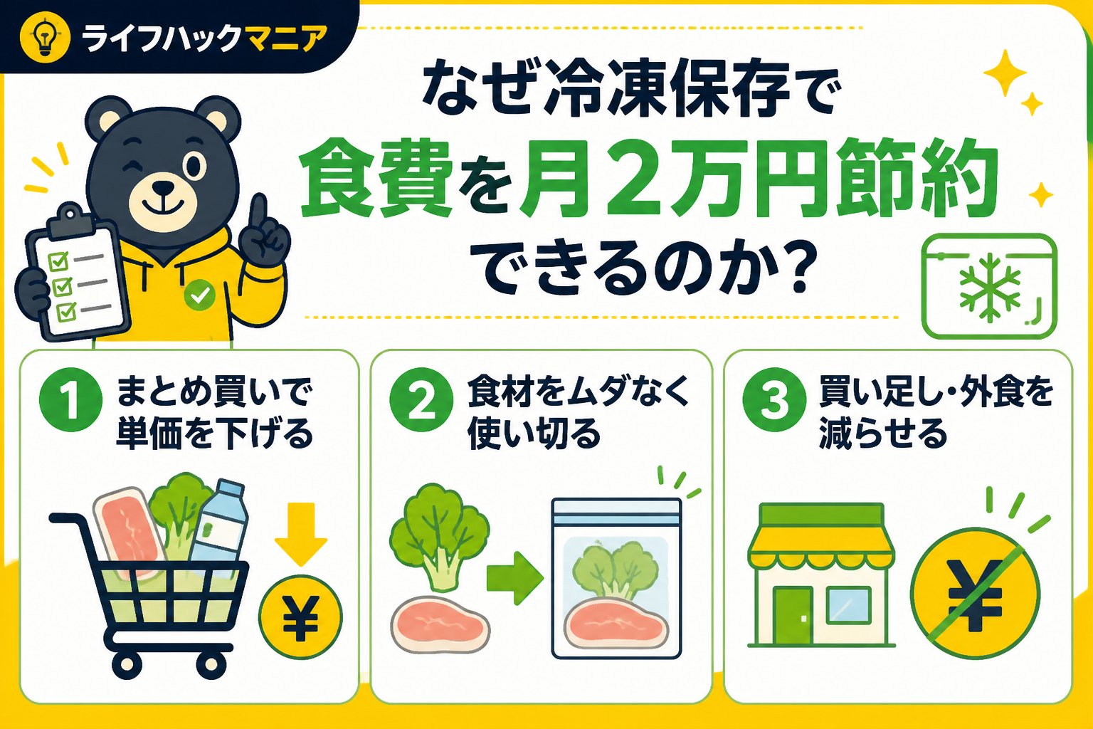 食費節約・自炊 なぜ冷凍保存で食費を月2万円節約できるのか？