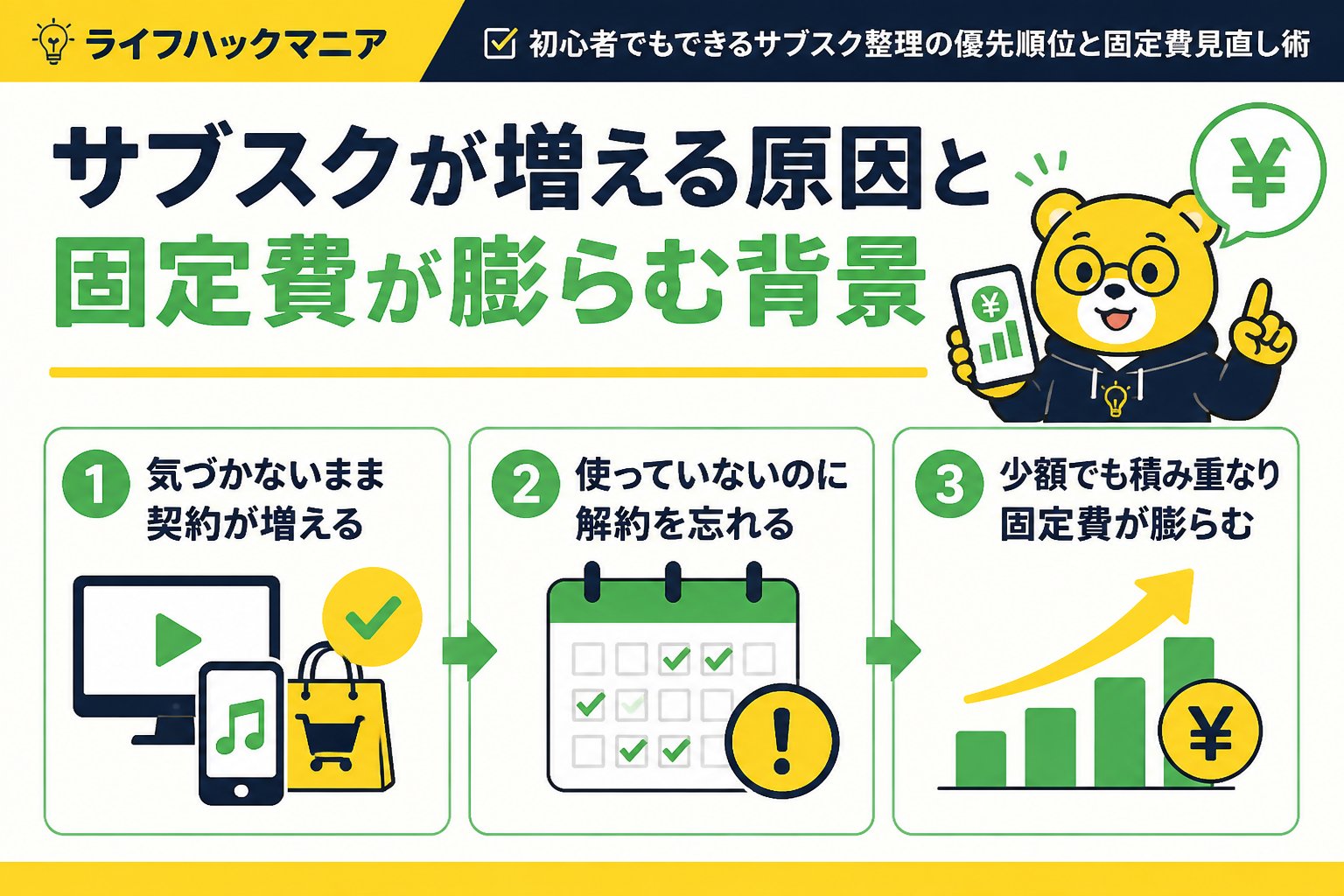 節約・お金 サブスクが増える原因と固定費が膨らむ背景
