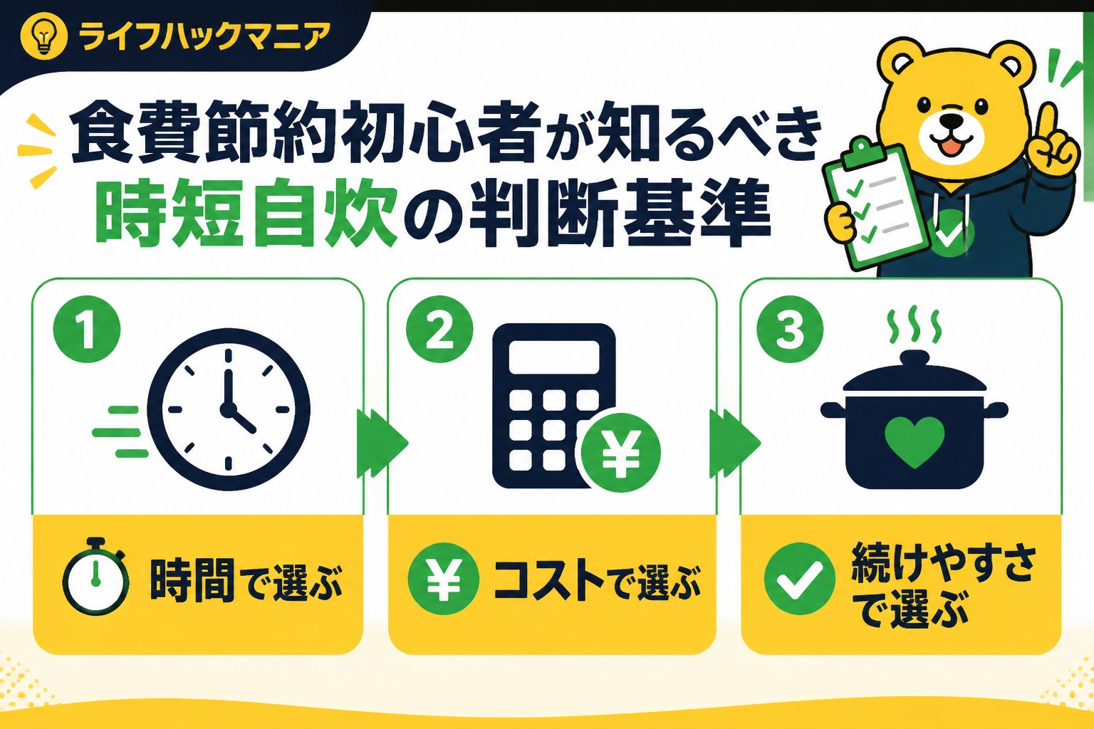 食費節約・自炊 食費節約初心者が知るべき時短自炊の判断基準
