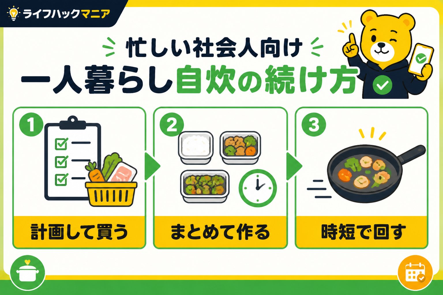 食費節約・自炊 忙しい社会人向け一人暮らし自炊続け方の具体的手順