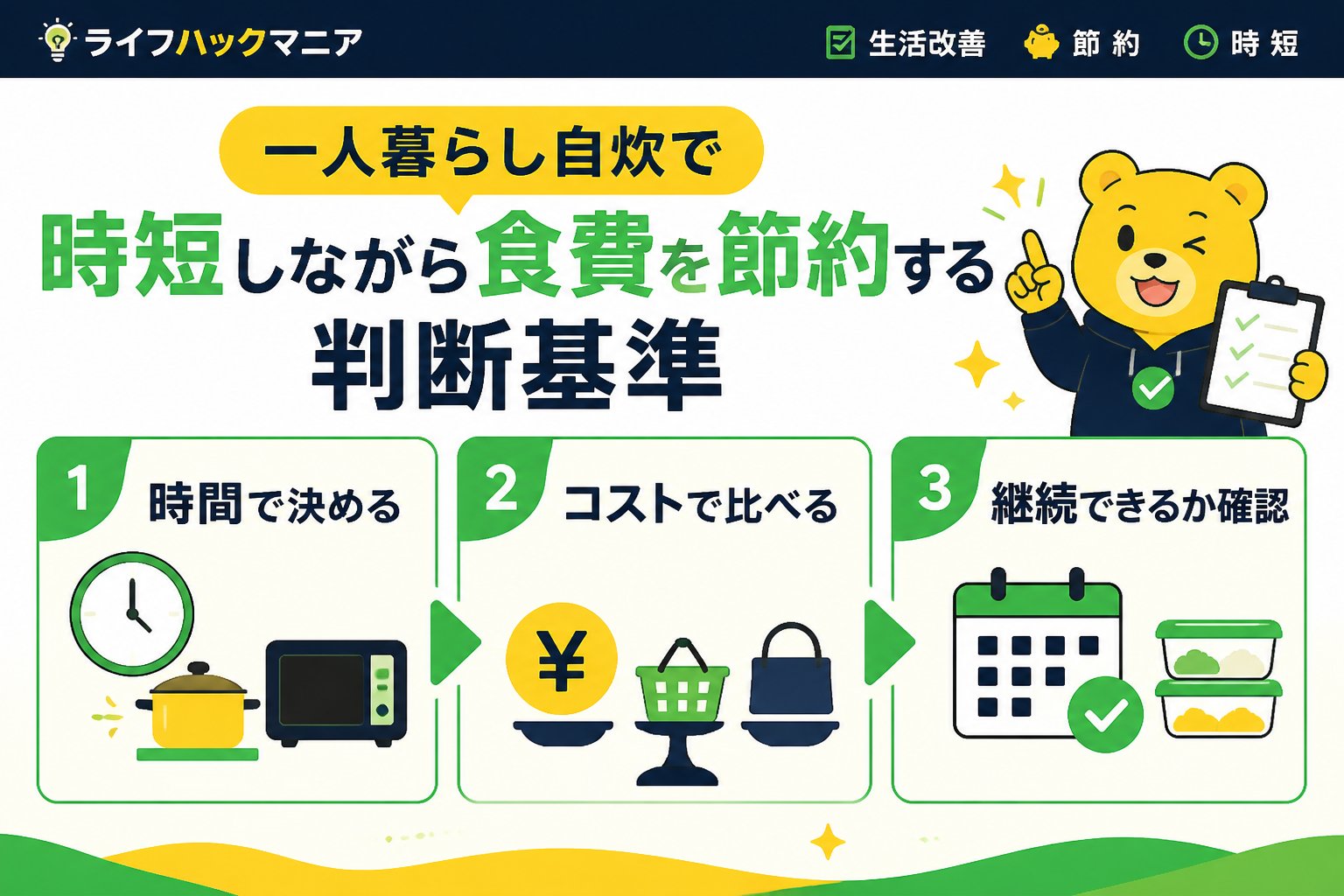 食費節約・自炊 一人暮らし自炊で時短しながら食費を節約する判断基準