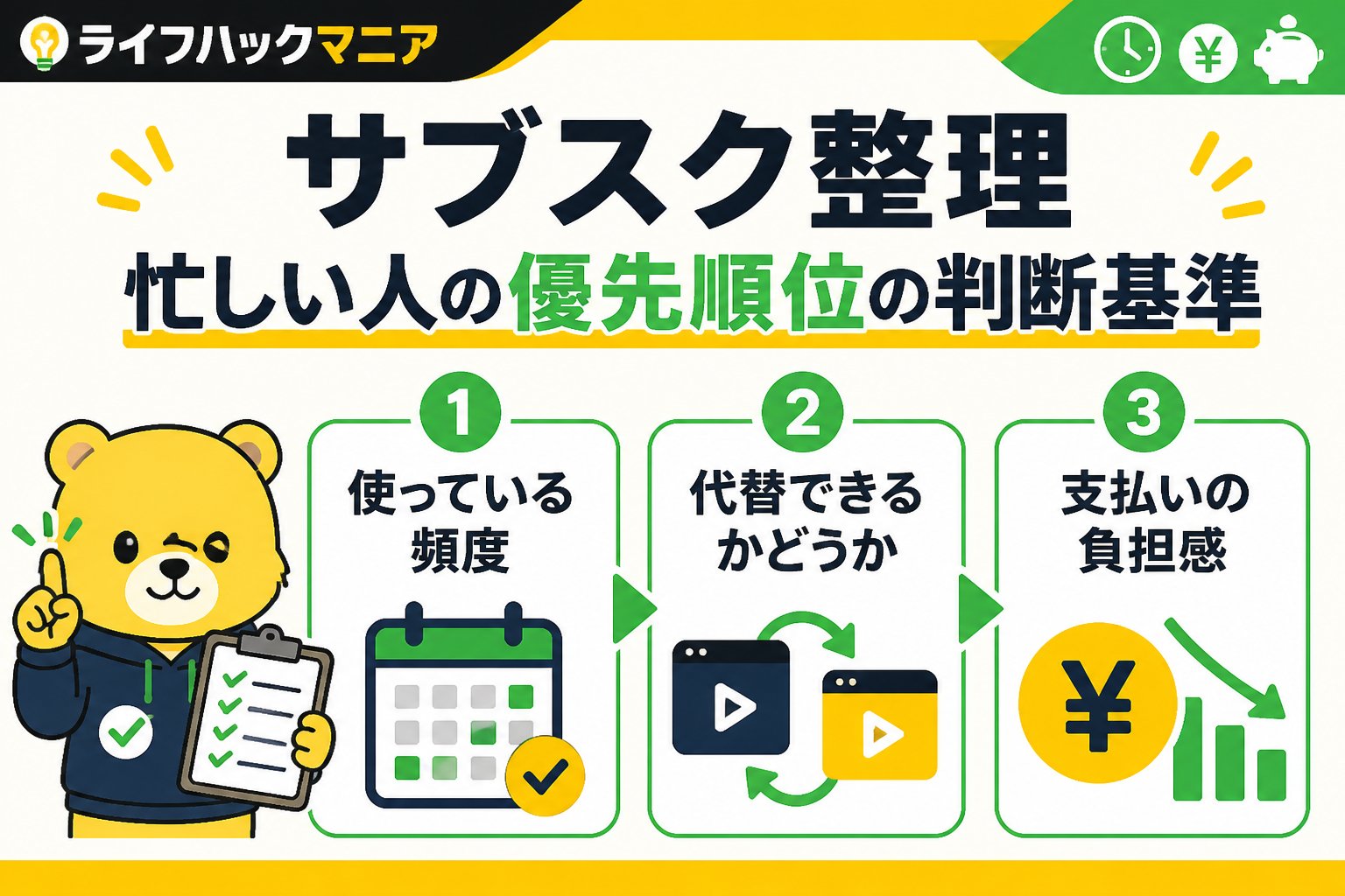 節約・お金 サブスク整理忙しい人優先順位の判断基準とは