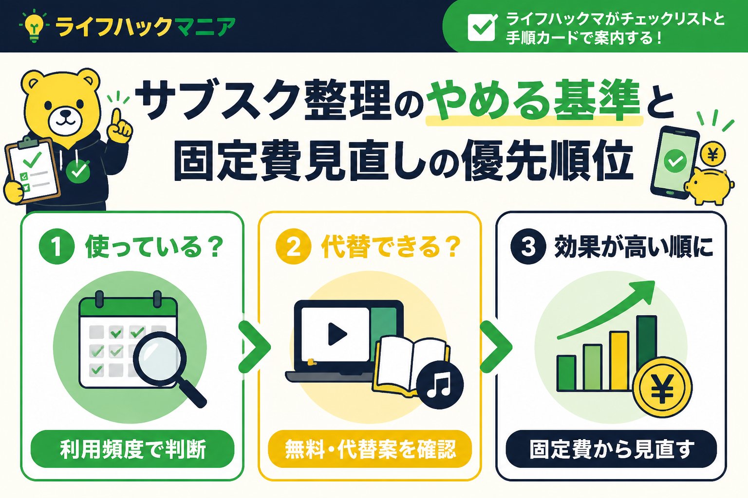 節約・お金 サブスク整理のやめる基準と固定費見直しの優先順位