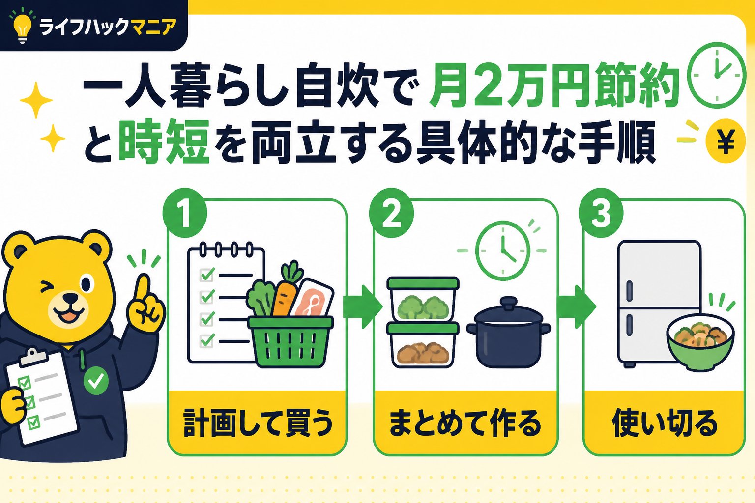 食費節約・自炊 一人暮らし自炊で月2万円節約と時短を両立する具体的な手順