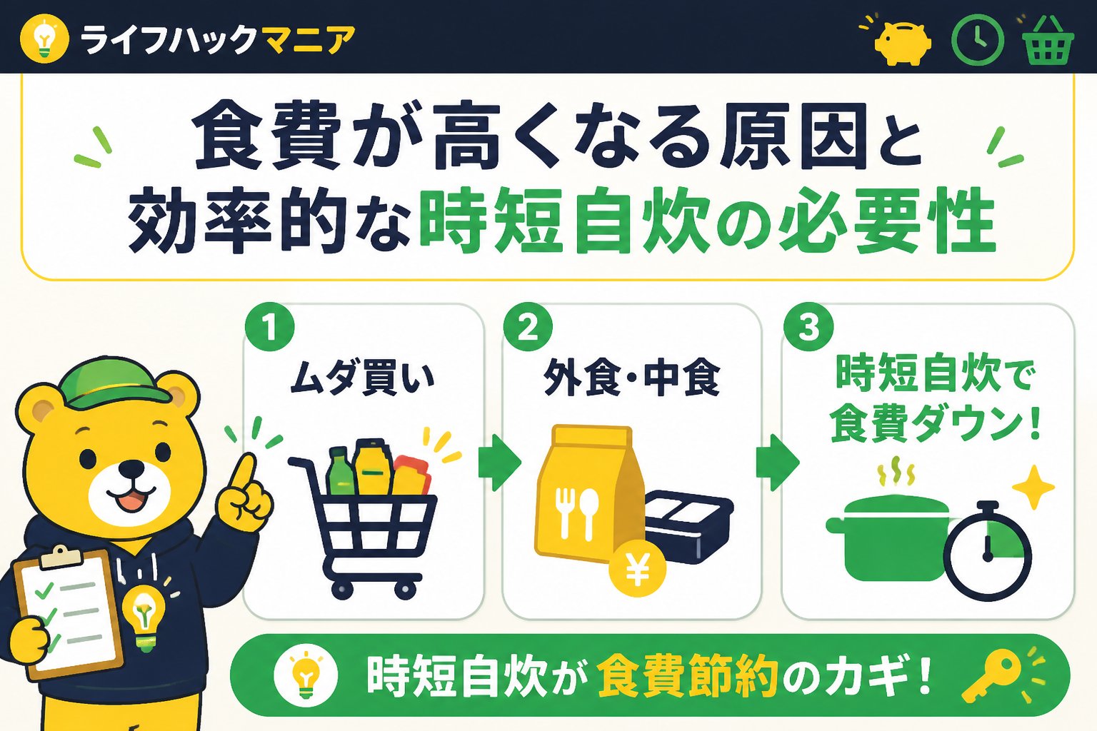 食費節約・自炊 食費が高くなる原因と効率的な時短自炊の必要性