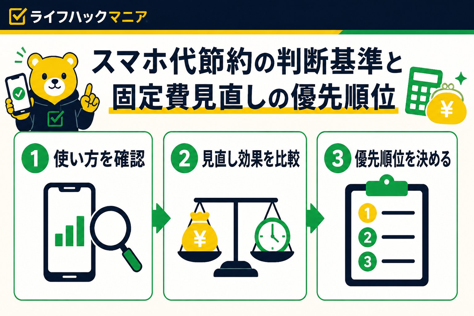節約・お金 スマホ代節約の判断基準と固定費見直しの優先順位