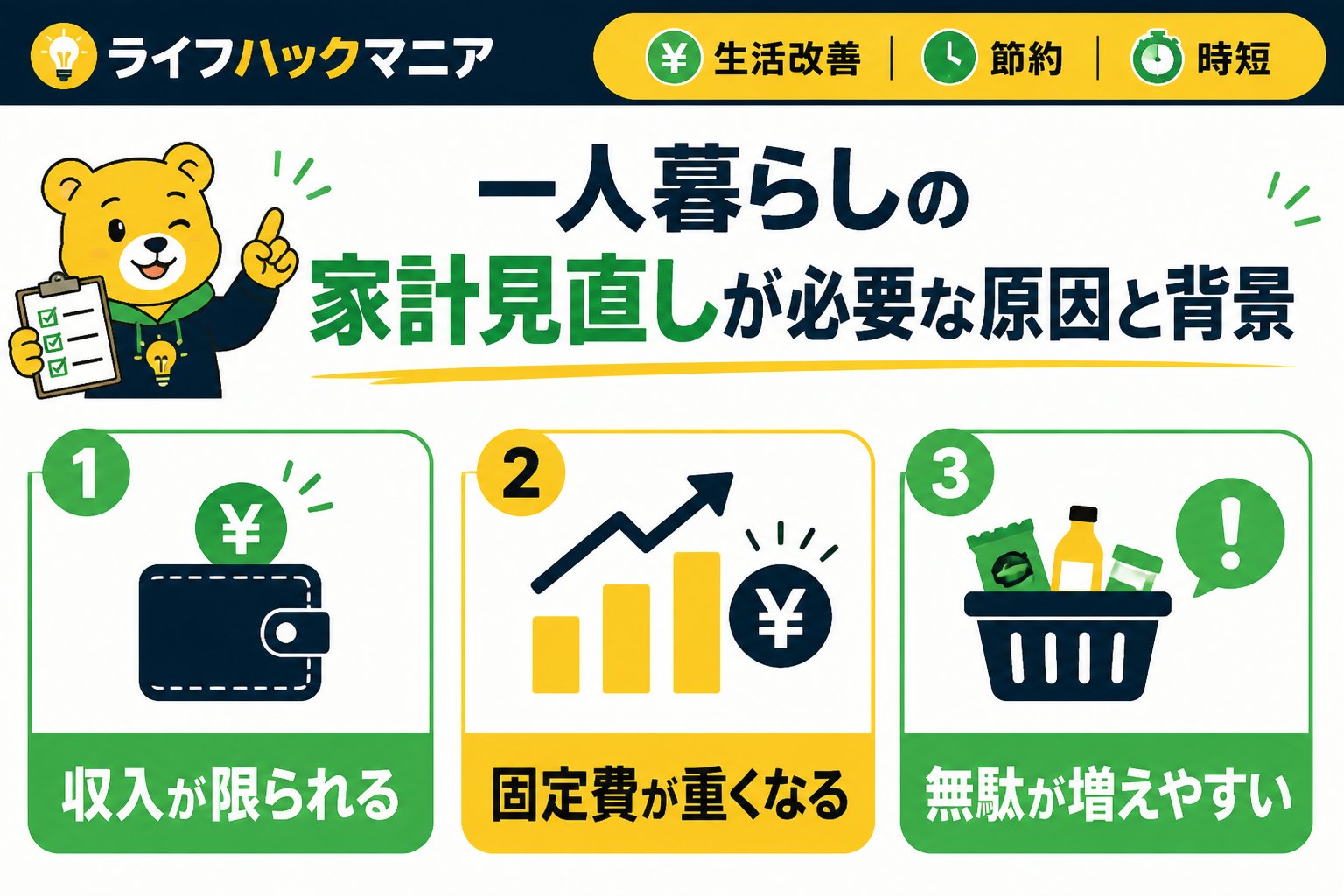 節約・お金 一人暮らしの家計見直しが必要な原因と背景