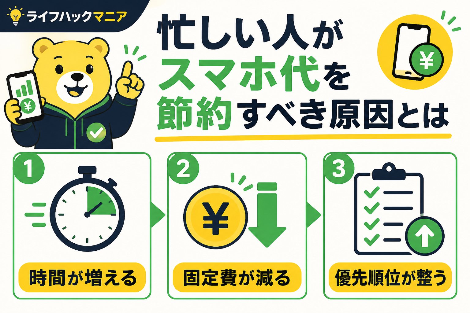 節約・お金 忙しい人がスマホ代を節約すべき原因とは