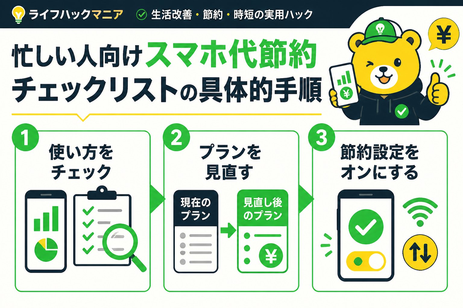 節約・お金 忙しい人向けスマホ代節約チェックリストの具体的手順