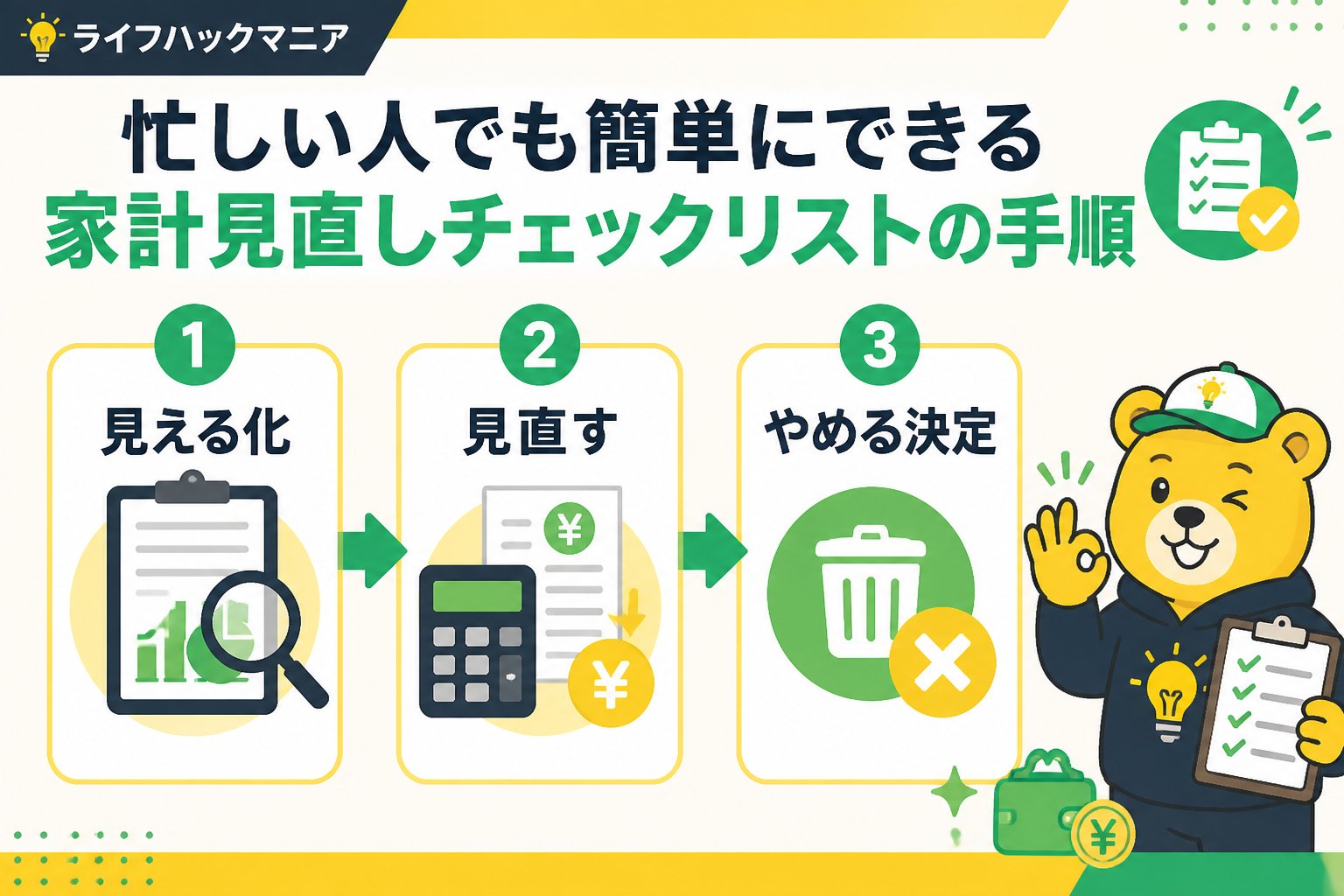 節約・お金 忙しい人でも簡単にできる家計見直しチェックリストの手順