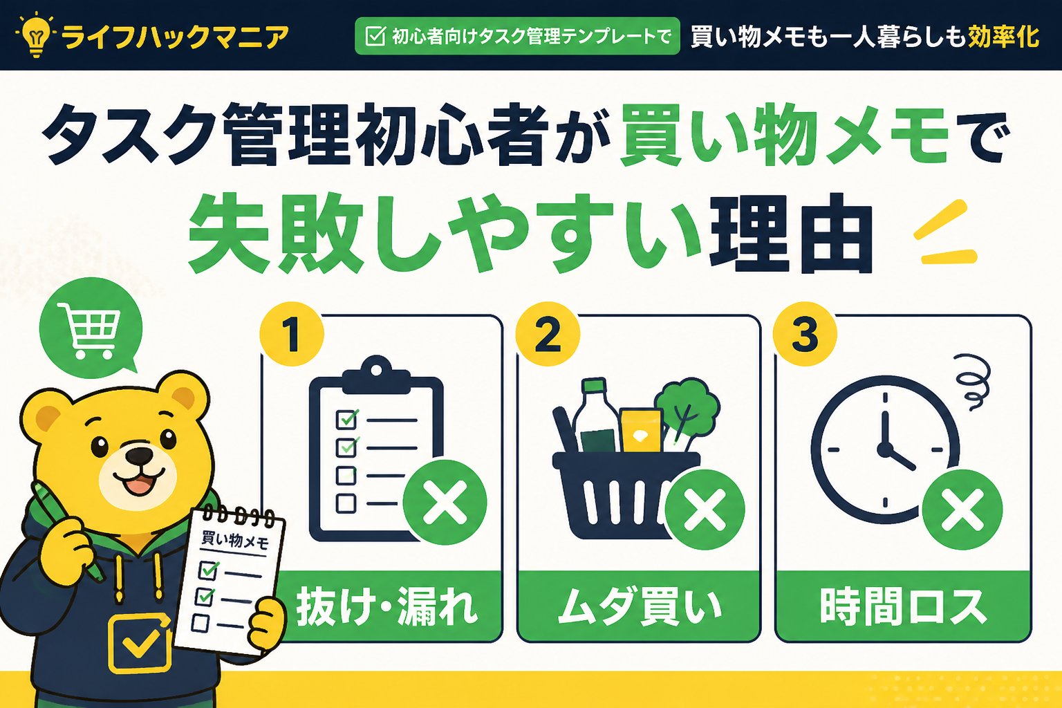 スマホ・PC術 タスク管理初心者が買い物メモで失敗しやすい理由