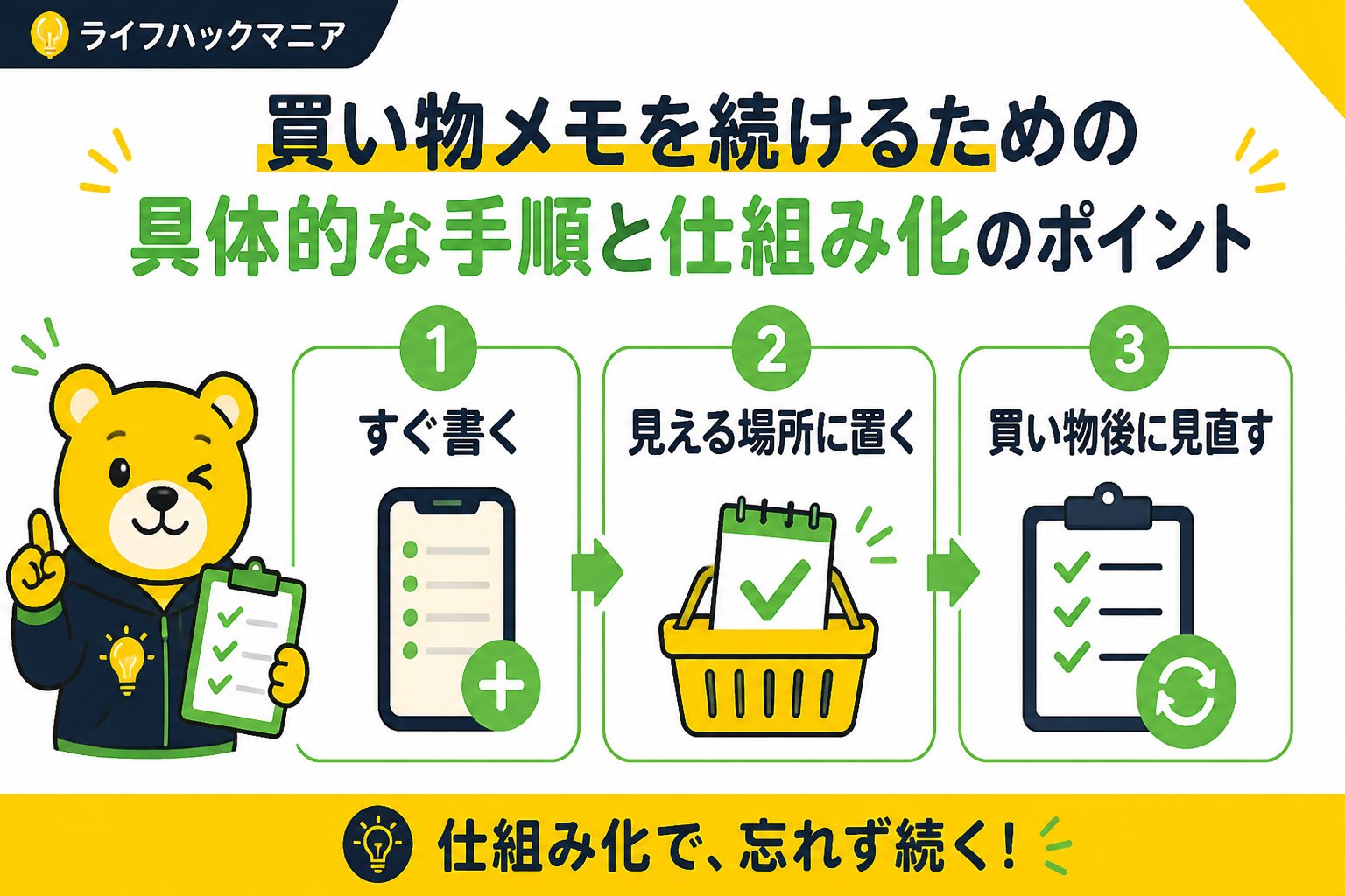 スマホ・PC術 買い物メモを続けるための具体的な手順と仕組み化のポイント