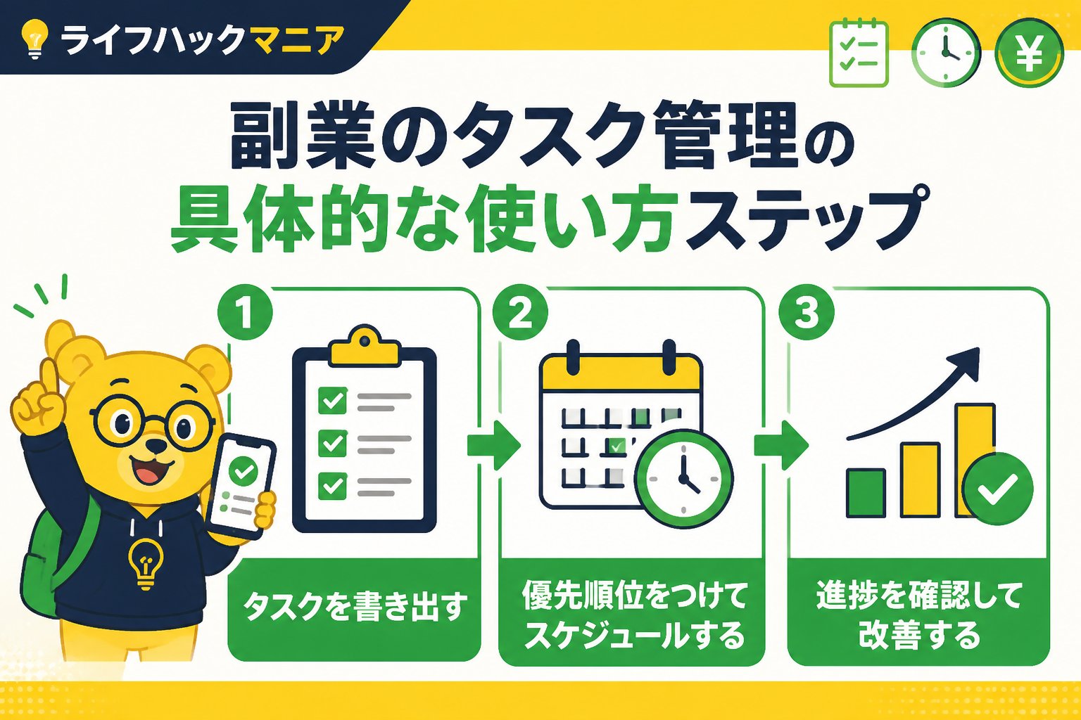 スマホ・PC術 副業のタスク管理の具体的な使い方ステップ