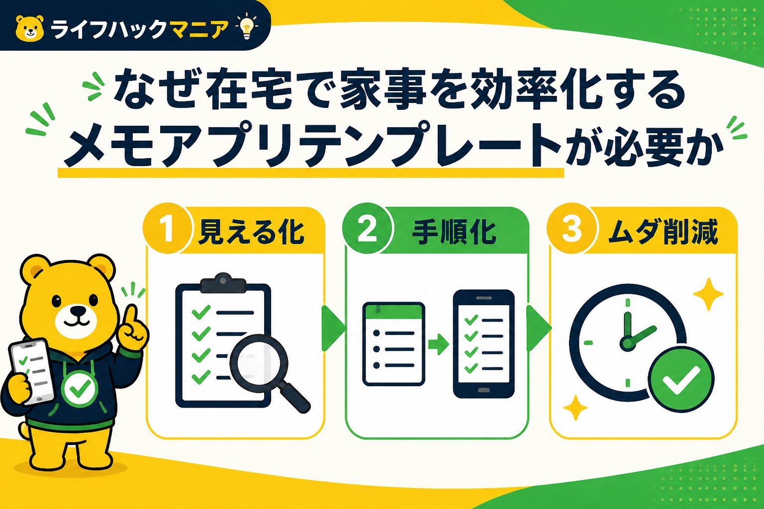 スマホ・PC術 なぜ在宅で家事を効率化するメモアプリテンプレートが必要か