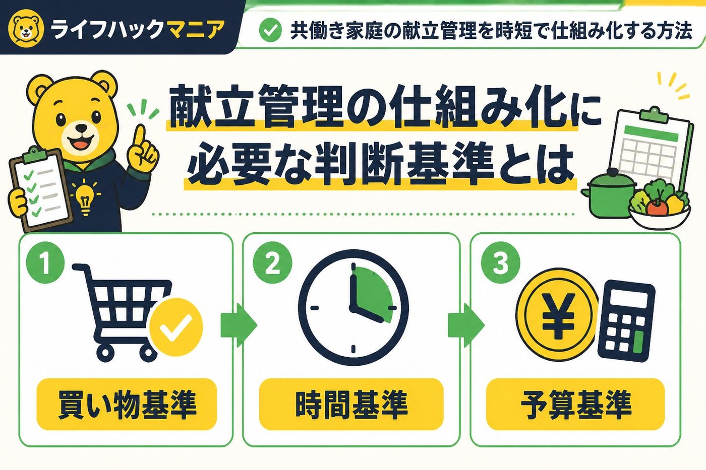 スマホ・PC術 献立管理の仕組み化に必要な判断基準とは
