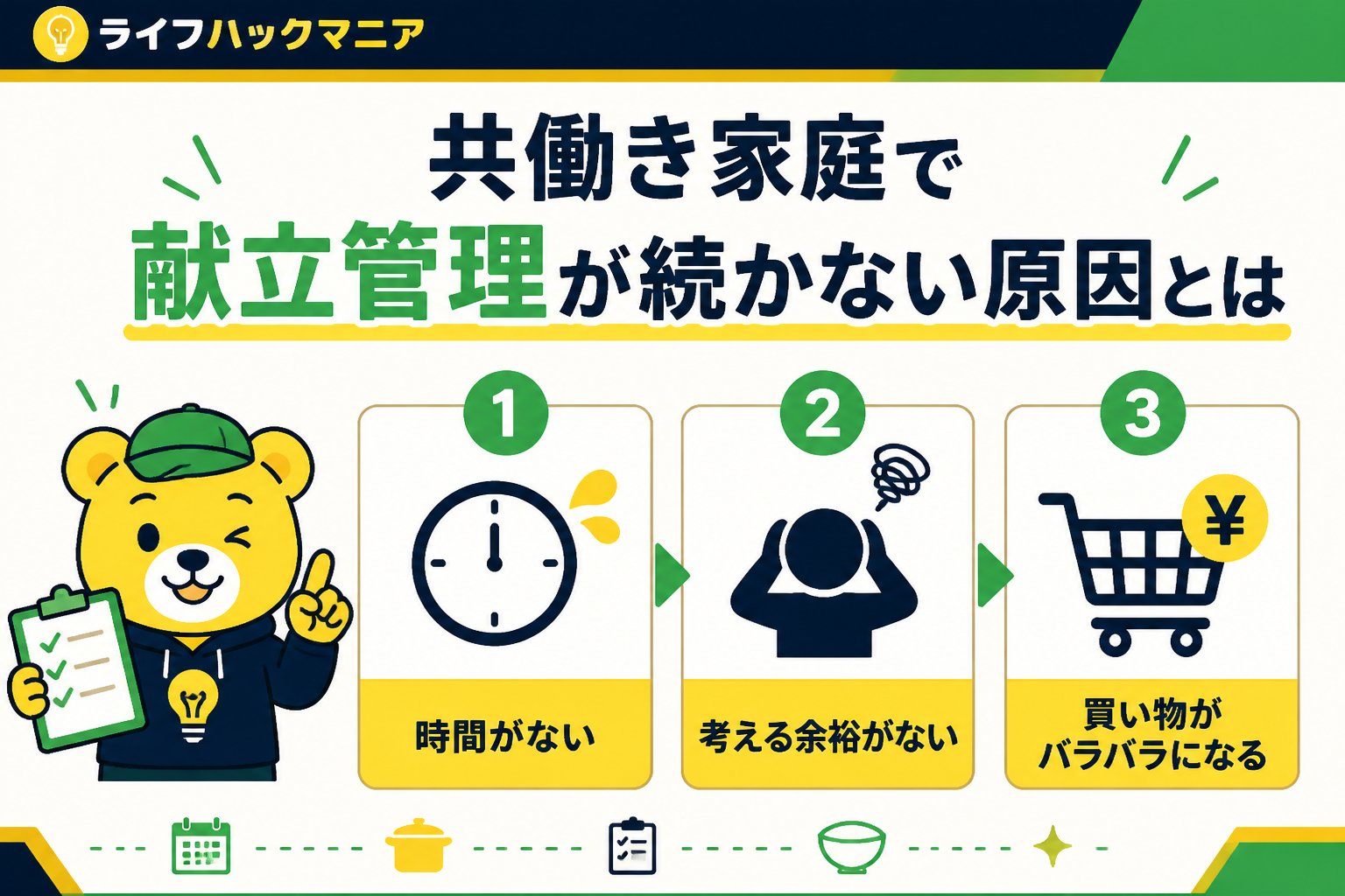 スマホ・PC術 共働き家庭で献立管理が続かない原因とは
