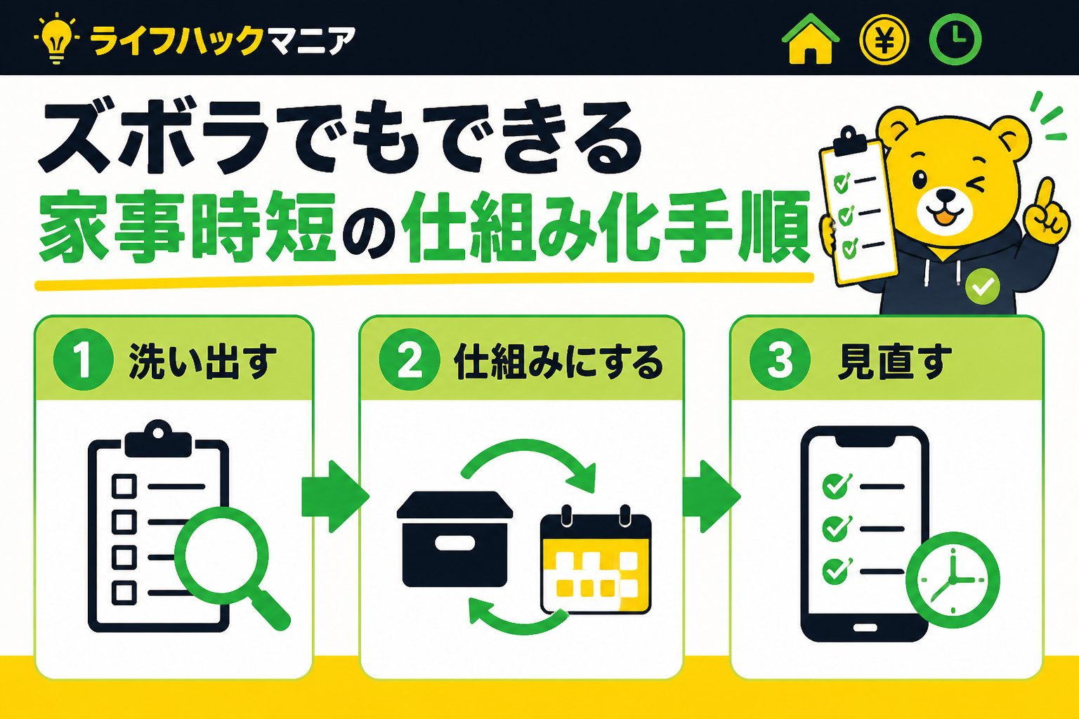 スマホ・PC術 ズボラでもできる家事時短の仕組み化手順