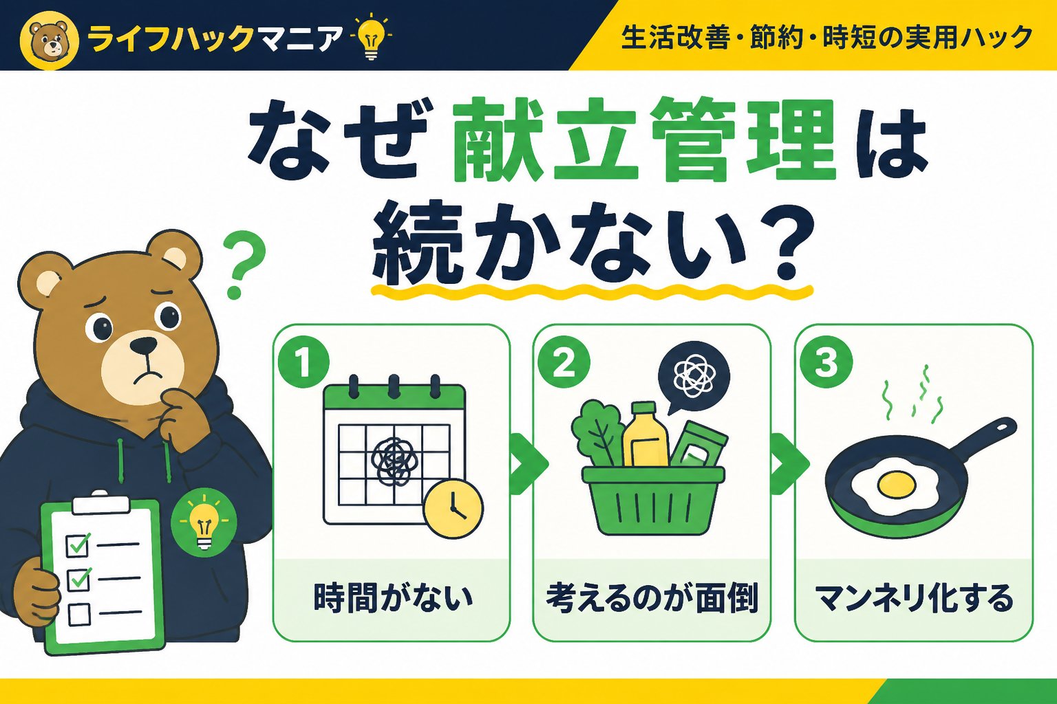 スマホ・PC術 なぜ献立管理は続かない？ズボラの原因と課題