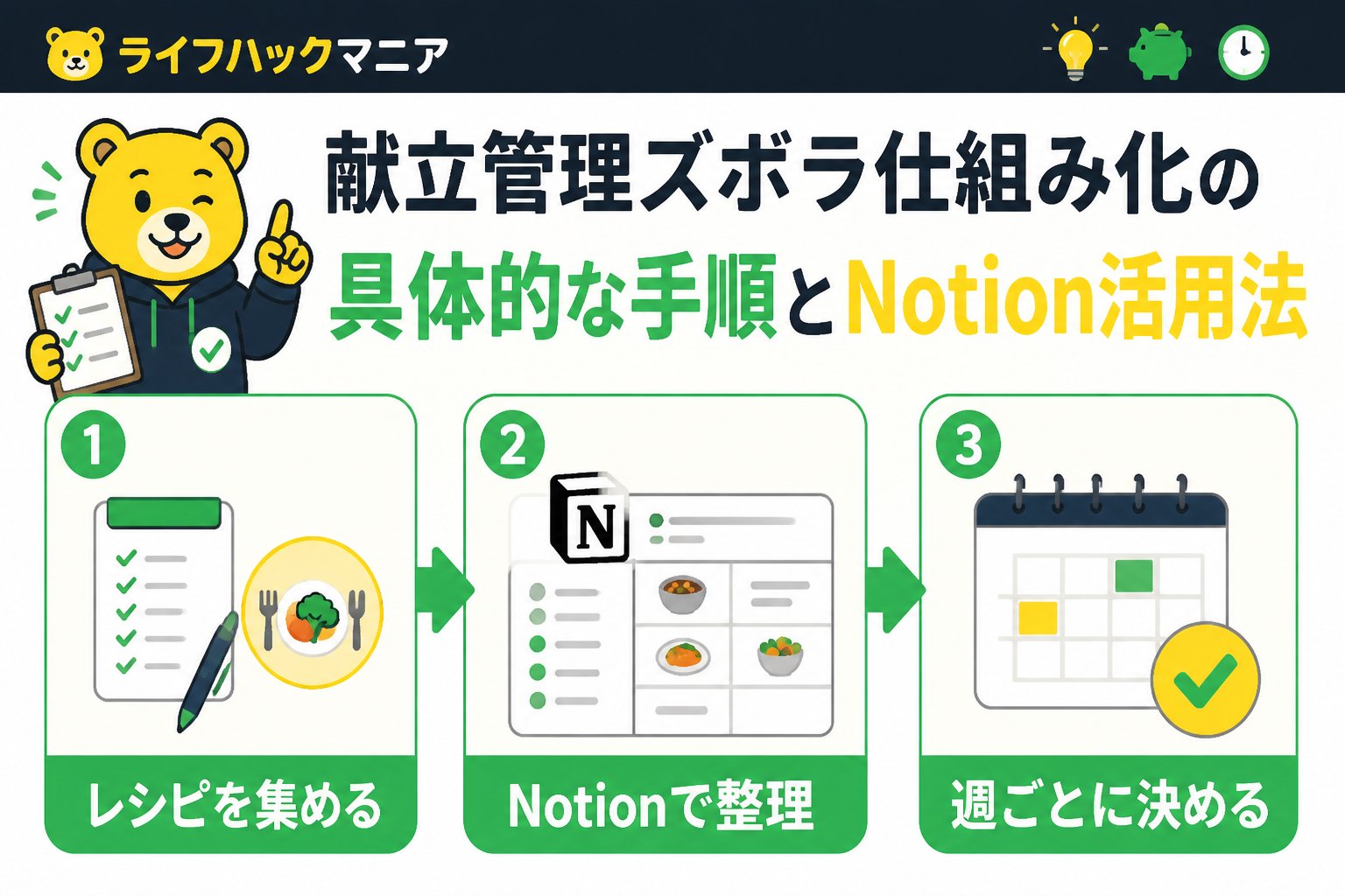 スマホ・PC術 献立管理ズボラ仕組み化の具体的な手順とNotion活用法