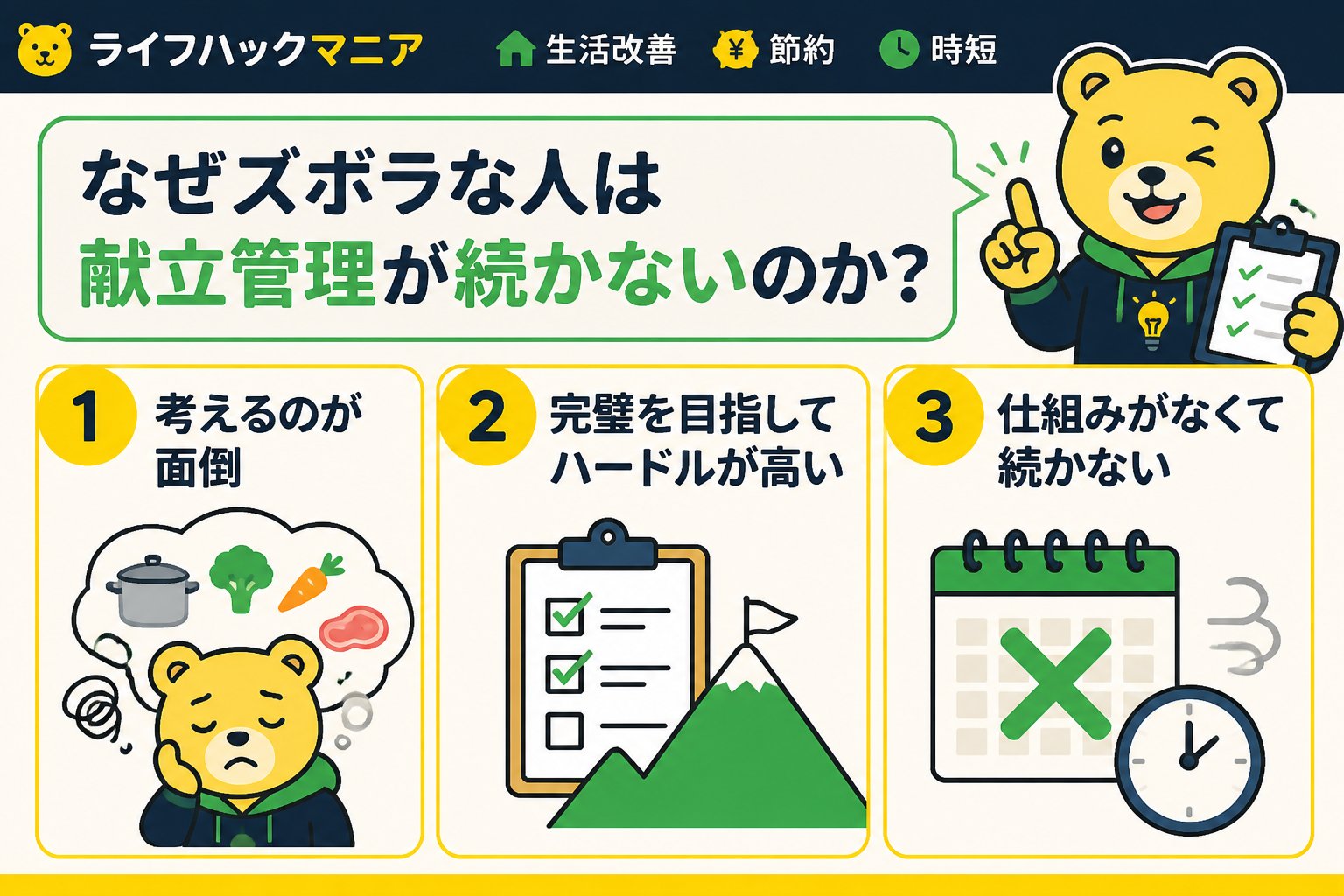 スマホ・PC術 なぜズボラな人は献立管理が続かないのか？