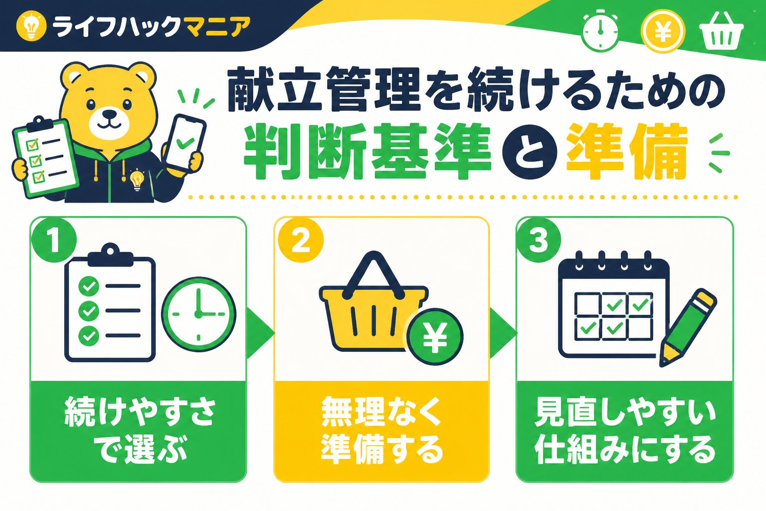 スマホ・PC術 献立管理を続けるための判断基準と準備