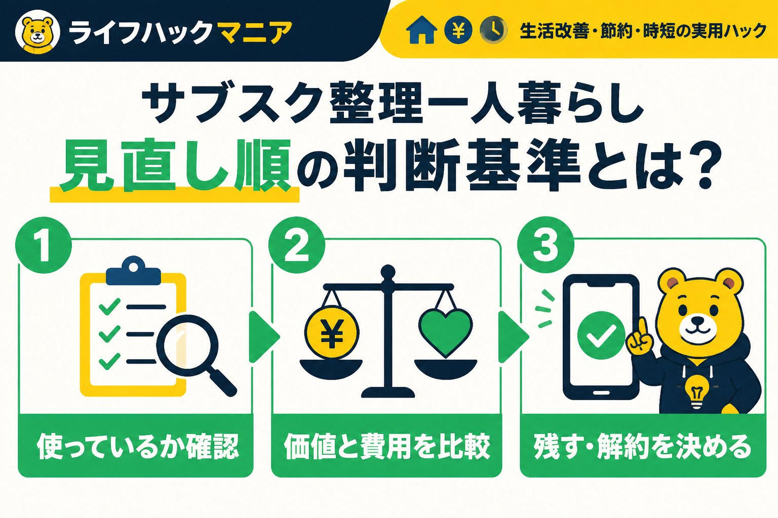 節約・お金 サブスク整理一人暮らし見直し順の判断基準とは？比較と管理のポイント