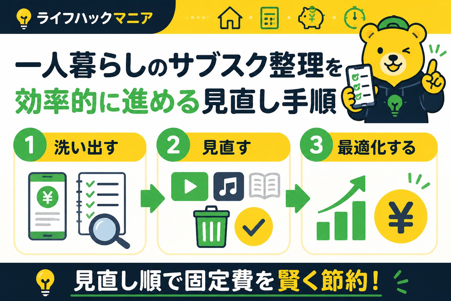節約・お金 一人暮らしのサブスク整理を効率的に進める見直し手順