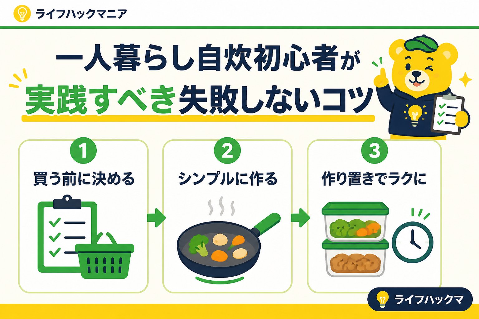 食費節約・自炊 一人暮らし自炊初心者が実践すべき失敗しないコツの手順