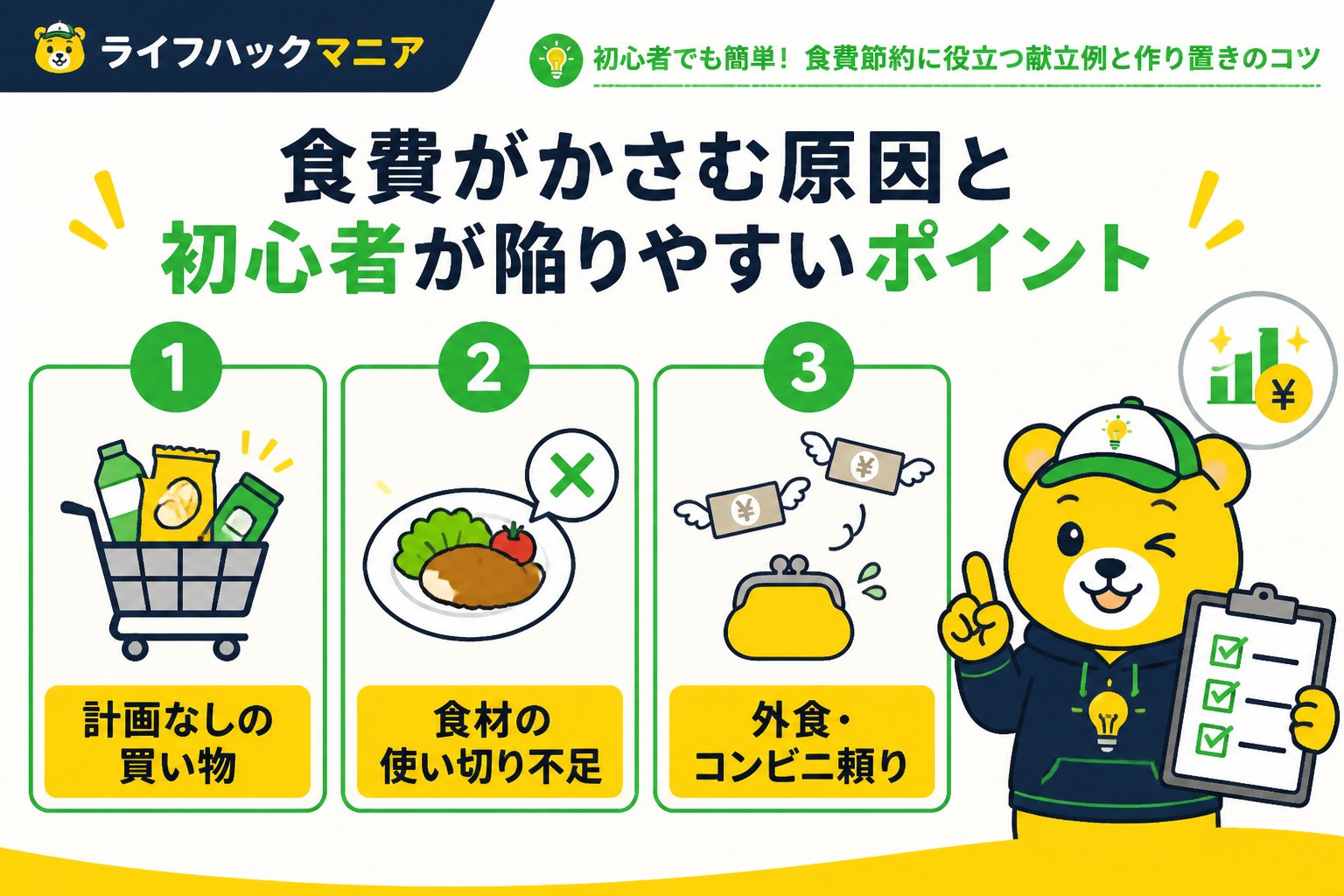 食費節約・自炊 食費がかさむ原因と初心者が陥りやすいポイント