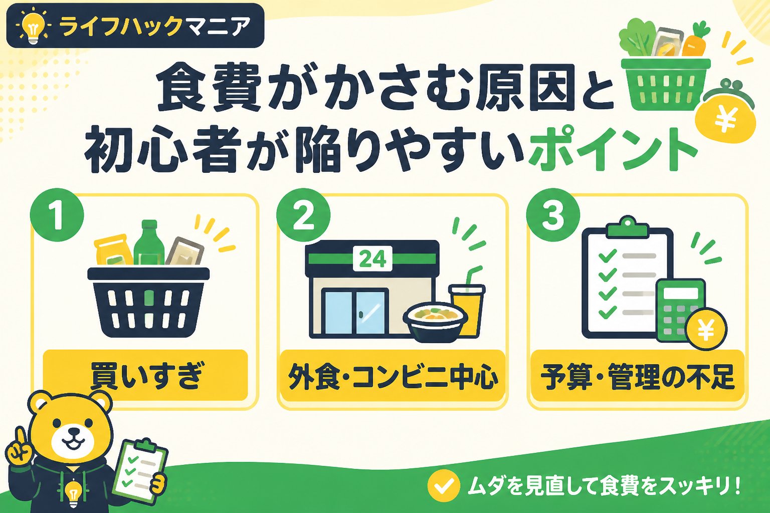 食費節約・自炊 食費がかさむ原因と初心者が陥りやすいポイント