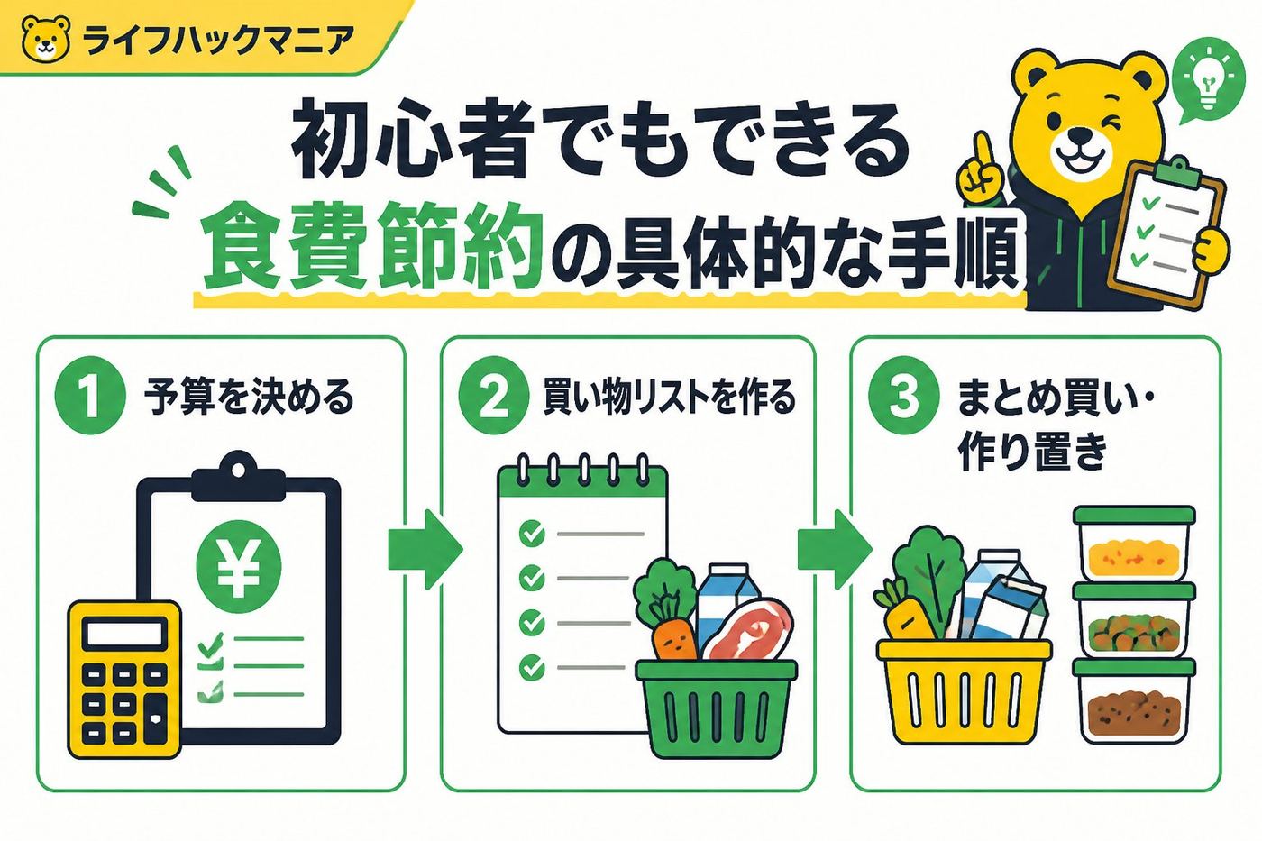 食費節約・自炊 初心者でもできる食費節約の具体的な手順
