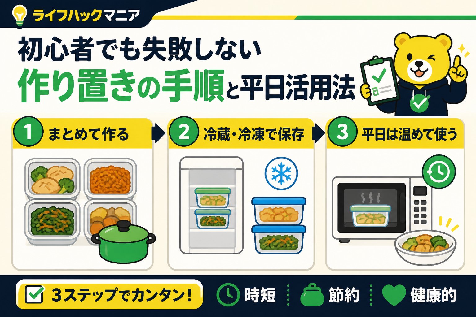 食費節約・自炊 初心者向け失敗しない作り置きの具体的な手順と平日活用法