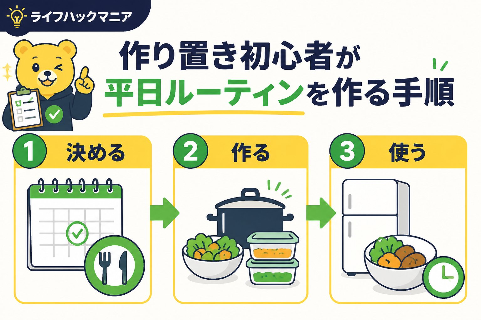 食費節約・自炊 作り置き初心者が平日ルーティンを作る具体的な手順