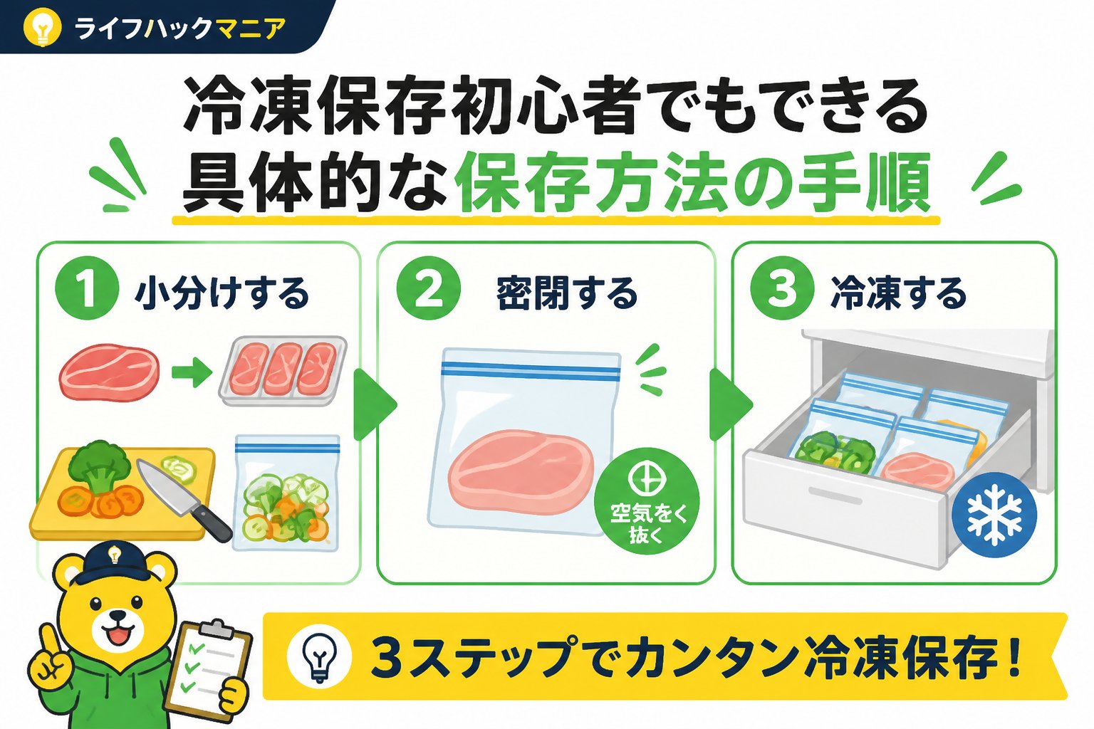 食費節約・自炊 冷凍保存初心者でもできる具体的な保存方法の手順