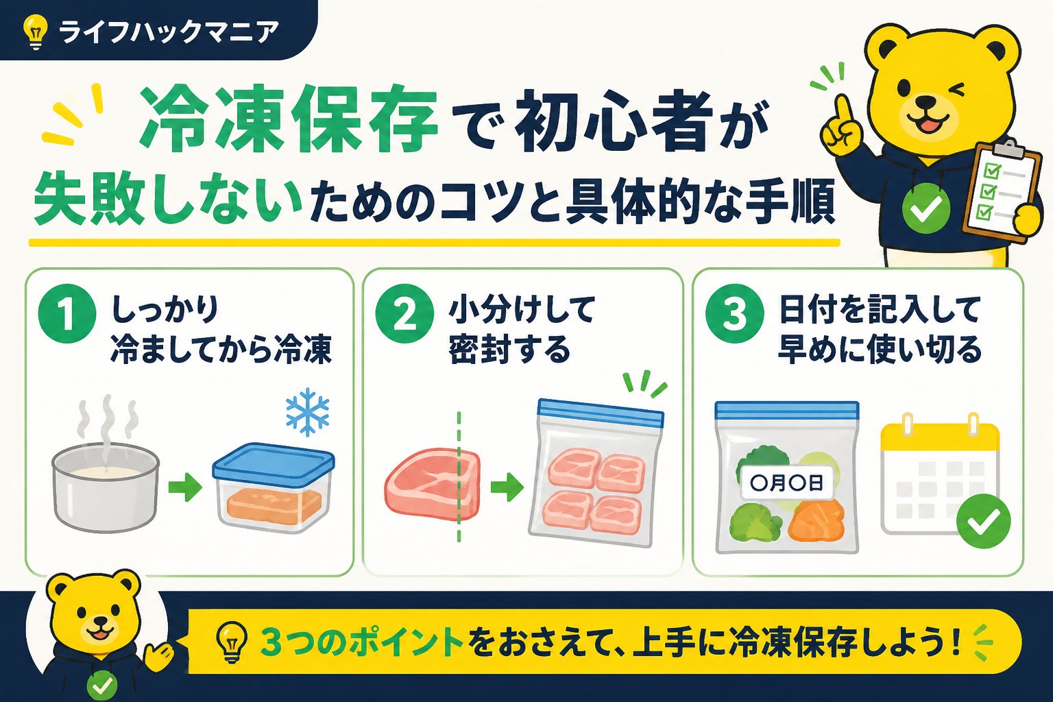 食費節約・自炊 冷凍保存で初心者が失敗しないためのコツと具体的な手順